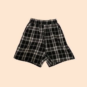 ROMWE Pajama Shorts with Pockets Balck and white Plaid Men’s Size Small